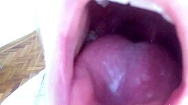 tongue saliva throat fetish gets wild with this skinny blonde teen amateur.