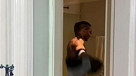 neighbor takes advantage of the shower defect to seduce the brunette neighbor and shower together