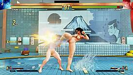 Random street fighter moments happening outdoors in the city