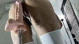 Asian Mei Experiences Deep Orgasm From Dildo Machine Drilling