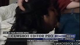 Submissive chubby milf deepthroats cocks on webcam, choking and gagging intensely