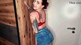 the redhead with tattoos wants more in this european scene.