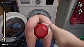 stepmom trapped in washing machine gets naughty with unexpected game twist