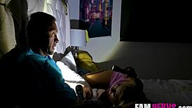 Flashlights flicker as stepdad Skyler Storm gets quicker in taboo quickie.