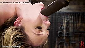 Blonde Slave Shackled and Banged with Dildo Hard