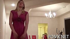 Roxy lovette licks balls and sucks cock in pov movie