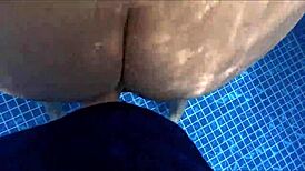 Feeling The Thrill As I Surprise The Big-Ass Woman Masturbating In The Pool And Fuck Her Doggystyle Roughly