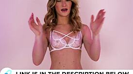 Hannah tries on daring lingerie nude