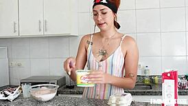 Redhead enjoys wild threesome with friends at birthday bash, wanna join?