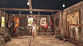fallout 4 cute brunette teen in slutty tease fashion