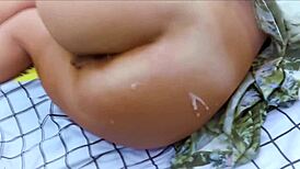 wow, she got fucked in the ass in the park and left with cum!