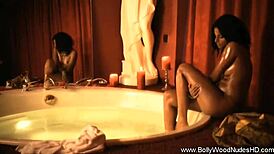 The art of cleansing with a brunette teasing nude dancing