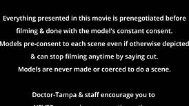 Daisy Bean spreads her pussy backstage in nurse outfit and gets cum blasted