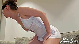 Dancing Seductively In Tight White Dress With Slow Motion Moves