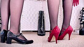 my epic shoe boot and heel collection in leather nylon stockings