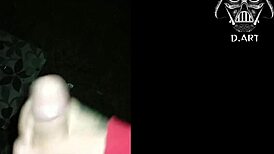 Brazilian stud jerks off publicly with hot cum invite