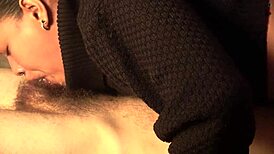 whoa, extreme deepthroat gagging with hairy veiny cock! fast handjob ends in her mouth
