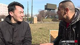 Beautiful Sarah Kay gets a cum shot on her big ass in public outdoor action