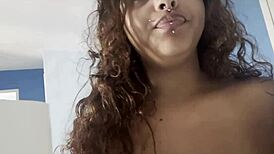 Drinking coffee naked with big breasts while chatting to the camera 😊