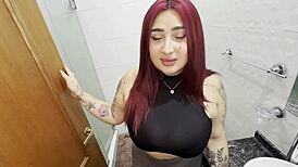 wife tries best friend's cock while husband is away