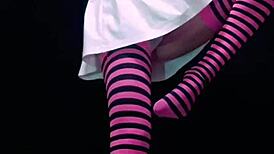 Hey Bonneyuwu, why pee in a jar like this? Can't believe I'm watching you in that miniskirt doing wild stuff.