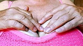 huge tits right in the boss's face, close-up pov countdown to cumshot.