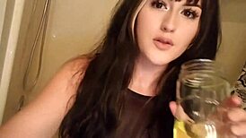 That goth girl is drinking pee in this video
