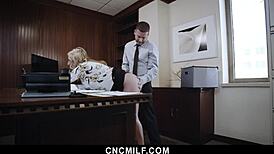 the freeuse boss dominates two hot milfs at his office desk - cncmilf