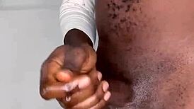 Ninja man MASTURBATES his MONSTER COCK and CUMS