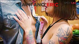 Silvia Soprano and Mary Rider share a monster cock in missionary