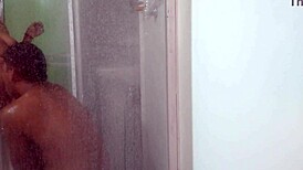 Latina wife cheating in motel bathroom with black stud! 😈