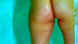 College girls shower time wet pink thong reveal