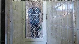 brunette latina wife heyya gives delivery guy blowjob