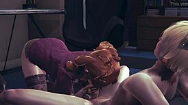 Hentai Uncensored Claudia Blowjob and Handjob in Japanese Anime Porn