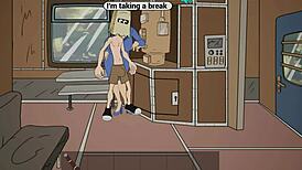 Sex game 2D 3D with Fuckerman on train