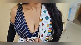 hot desi sister-in-law gets bent over in kitchen