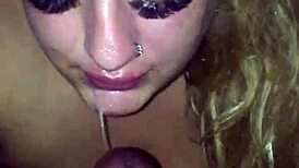 blonde bbw giving sloppy blowjob to bbc 😏