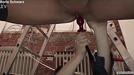 Maggy in kinky threesome with hard anal double penetration and rough fucking