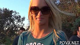 Filthy teen pussy gets fully exposed to the camera in raw POV action.