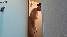 Akane Iruma Strips Leotard and Showers with Raw Intensity