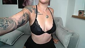 Teen 18+ German Babe Rips Clothes For Striptease