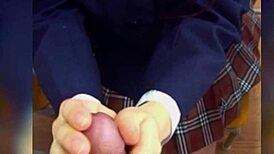 Japanese Teen Drills Hard with Big Cock in Classroom Scene