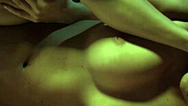 Feeling the passion in busty sapphic yoga as lesbians eat pussy