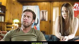 My stepdaughter Jessica totally owns her stepdaddy in bed