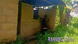 African BBW Gets Doggy Fuck with Anal and Creampie