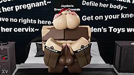 Railing that nasty thick redhead bitch with big black cock in Roblox! Her big ass bouncing wildly!