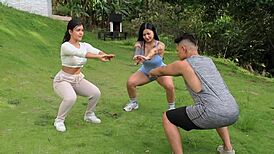 Tattooed Latina Dilan Clavijo's Gym Session Ends in Naked Group Sex with Monster Cock Riding