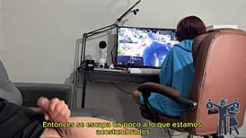 Risking it all to reveal my monster cock in subtitles.