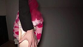 Public agent frees her belt for wet creampie