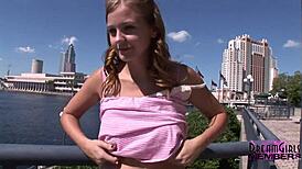 Wow, Staci's Hot Public Flashing Shows Tight Boobs and Upskirt Action!